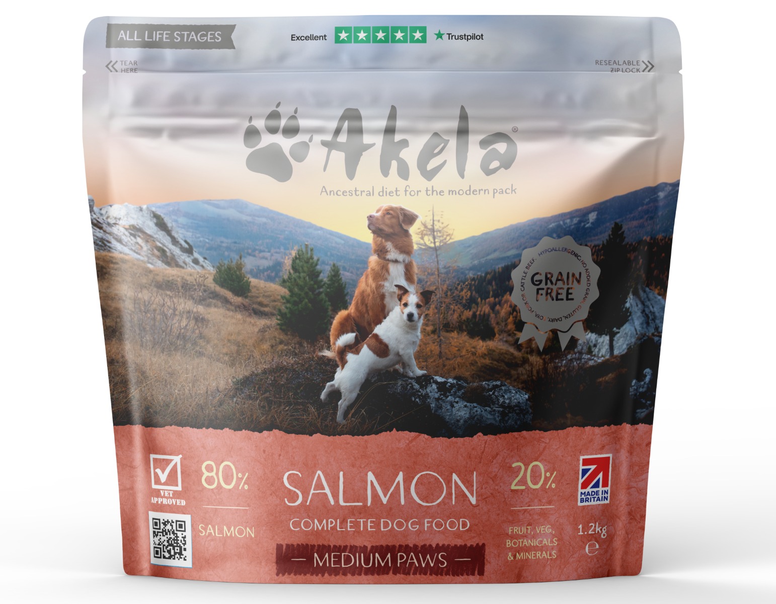 Akela 80:20 Salmon Complete Pet Dog/Puppy Food (20% VAT)