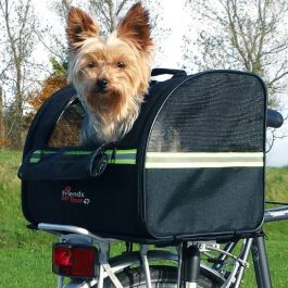 Panier De Transport Aérien TRIXIE Wings Pour Chien - Dimensions 28x23x46 Cm, Max 20 Kg, Gris/bleu, étanche, Avec Laisse Intégrée